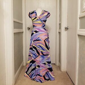 Olivia Mattews Geometric Maxi Dress Size Medium